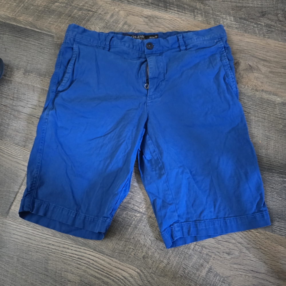 Ganesh Men's Blue Flat Front Shorts